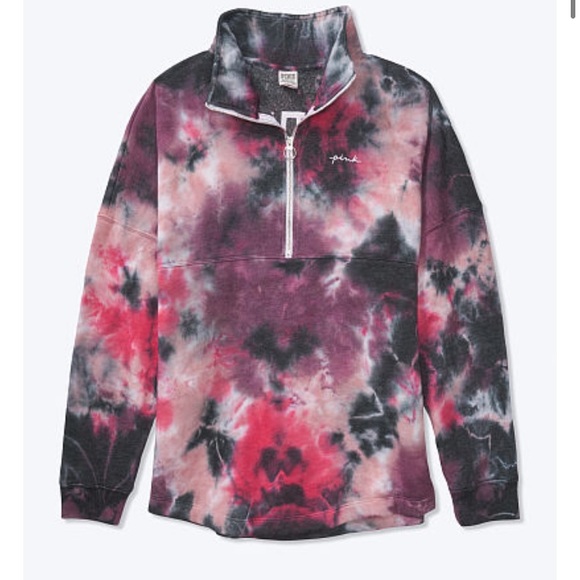 NEW!!  VS PINK tie dye varsity half zip! - Picture 3 of 14